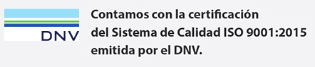 Certificación ISO 9001:2015 emitida por DNV